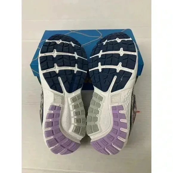 -590 Brooks Ghost 11, Grey/Blue, MED-Width, Running Shoes-US 6.5 Womens