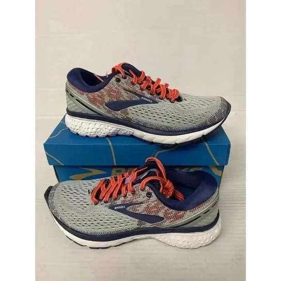 -590 Brooks Ghost 11, Grey/Blue, MED-Width, Running Shoes-US 6.5 Womens