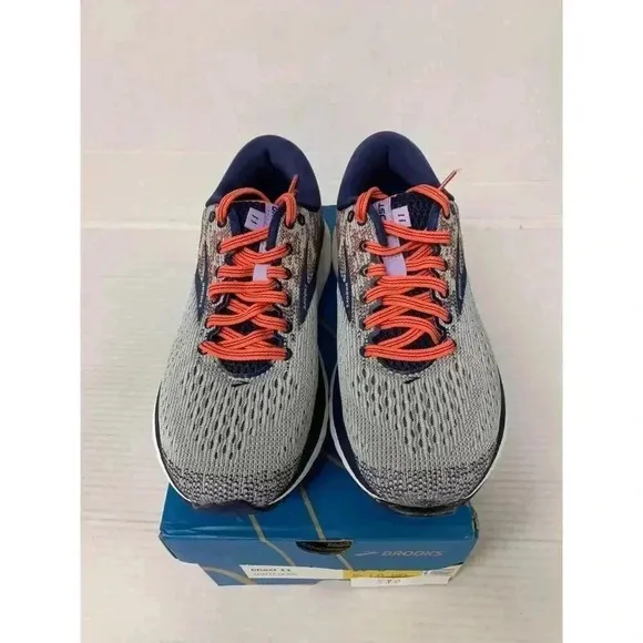 -590 Brooks Ghost 11, Grey/Blue, MED-Width, Running Shoes-US 6.5 Womens