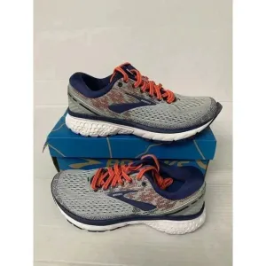 -595 Brooks Ghost 11, Grey/Blue, Med Width, Womens Running Shoes-US 6.5 Womens