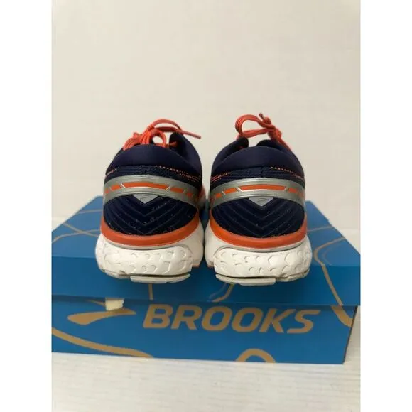 -974 Brooks Ghost 11, Navy/Orange, Womens Running Shoes-US 9.5 Womens
