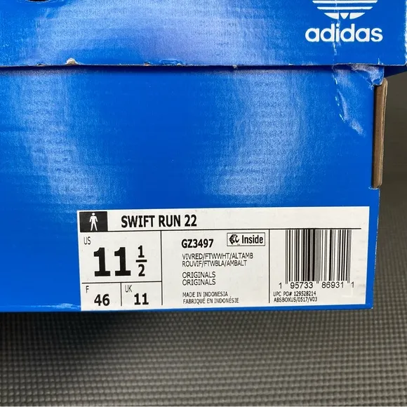 🆕 Adidas Swift Run 22 Running Athletic Shoes Men's Size US 11.5 Red GZ3497