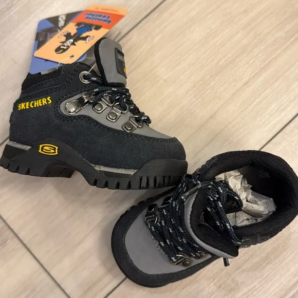🩶 Brand New Skechers Navy Gray Baby/Toddler Hiking Metros