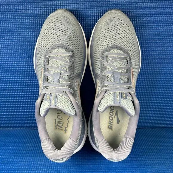 🔴 BROOKS ADRENALINE 20 Women`s Size 9.5 Grey Pink Running Shoes 1202961B073