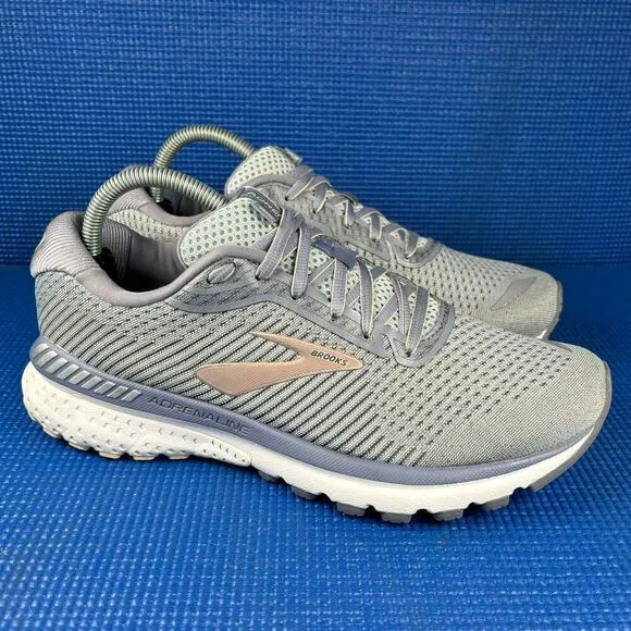 🔴 BROOKS ADRENALINE 20 Women`s Size 9.5 Grey Pink Running Shoes 1202961B073