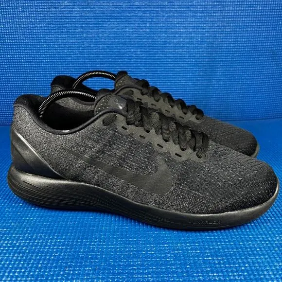 🔴 NIKE LUNARGLIDE 9 Men`s Size 10 Black Athletic Running Shoes 904715-007