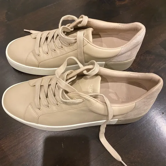 🆕 Vince Bensley Mixed Leather Low-Top Sneakers