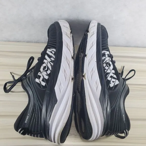 11 Hoka One One Men's Bondi 7 Black White Sneakers Shoes Running