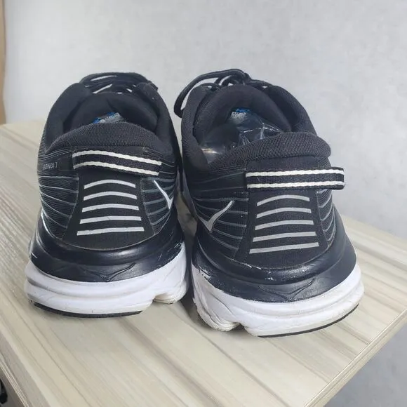 11 Hoka One One Men's Bondi 7 Black White Sneakers Shoes Running