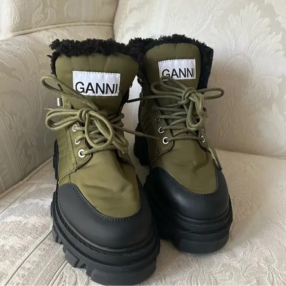 $495🔥GANNIKalamata Lace-up Hiking Boots In Green size 37
