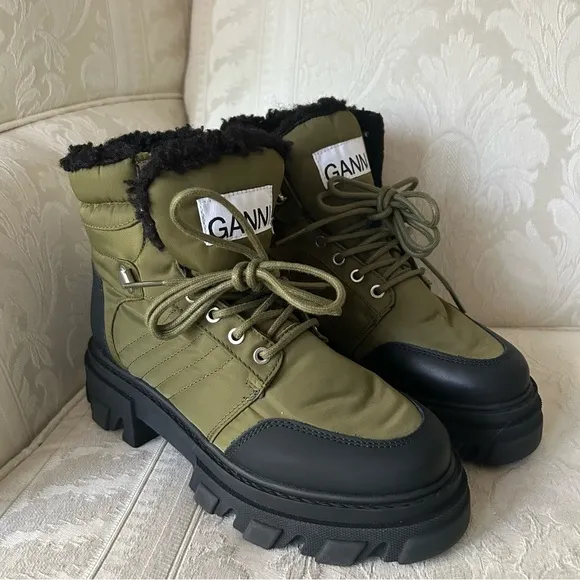 $495🔥GANNIKalamata Lace-up Hiking Boots In Green size 37