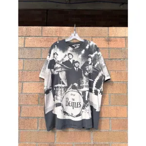 90s The Beatles Vintage AOP All Over Print Band Promo All Sport Apple Tee Shirt
