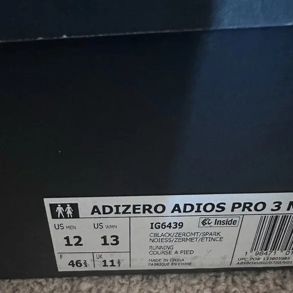 Adidas Adizero Adios Pro 3 Running Shoes Size 12 IG6439
