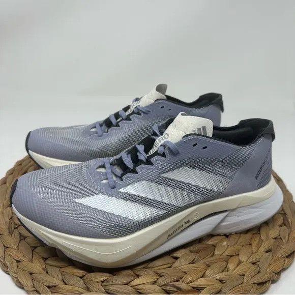 ADIDAS Adizero Boston 12 Running Shoes Silver Violet Cloud White Silver Dawn