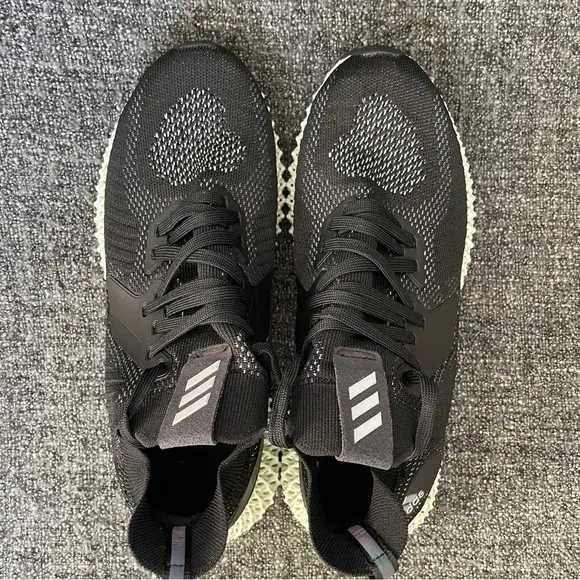 adidas Alphaedge 4D Running Shoes Reflective Black Sneakers Men's Size 9