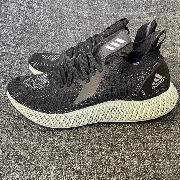 adidas Alphaedge 4D Running Shoes Reflective Black Sneakers Men's Size 9
