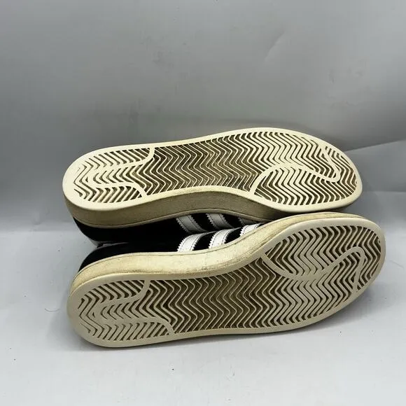 Adidas Campus Mens Size 7.5 Black 3 Stripes Casual Shoes Sneakers BZ0084 2017
