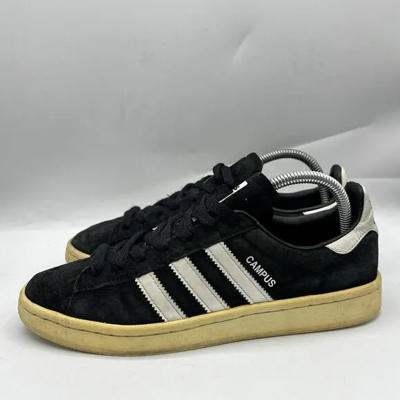 Adidas Campus Mens Size 7.5 Black 3 Stripes Casual Shoes Sneakers BZ0084 2017