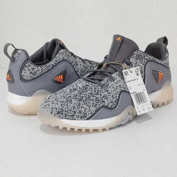 Adidas CodeChaos 21 Golf Shoes - Grey Five / Scream Orange / Grey Sz 11.5