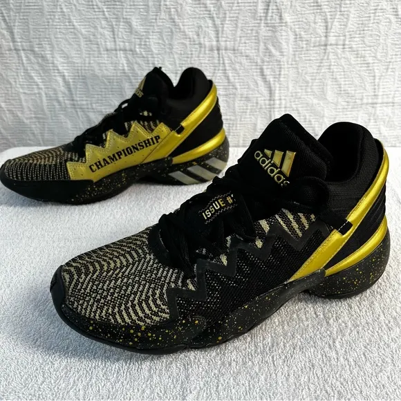 Adidas D.O.N Issue 2 Championship Mens 8 Basketball Shoes black gold sneakers