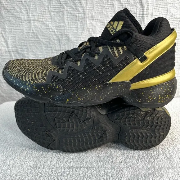 Adidas D.O.N Issue 2 Championship Mens 8 Basketball Shoes black gold sneakers