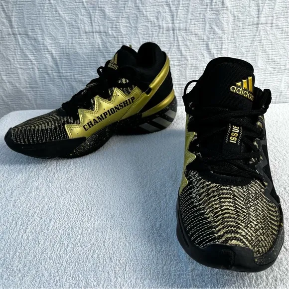 Adidas D.O.N Issue 2 Championship Mens 8 Basketball Shoes black gold sneakers