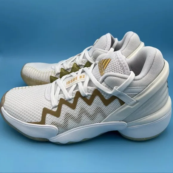Adidas D.O.N ISSUE 2 FX9431 White/Gold Basketball Shoes SZ 5.5/ SZ 7 Womens