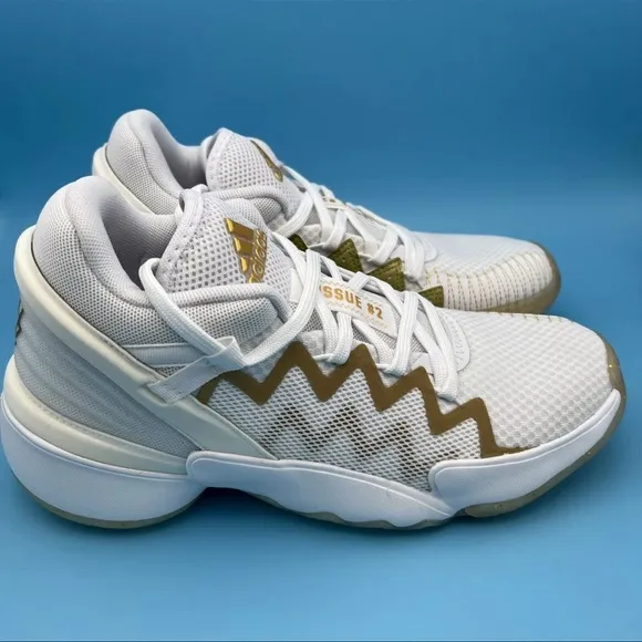 Adidas D.O.N ISSUE 2 FX9431 White/Gold Basketball Shoes SZ 5.5/ SZ 7 Womens