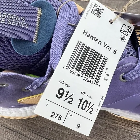 Adidas Harden Vol. 6 Magic Lilac Silver GV9080 Basketball Shoes Mens Sz 9.5