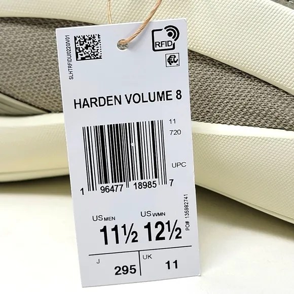 Adidas Harden Volume 8 Basketball Shoe Men Size 11.5 Ivory Black Gray IG6649 New