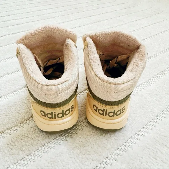 Adidas Hoop Mid 3.0 Beige and Olive Sneakers