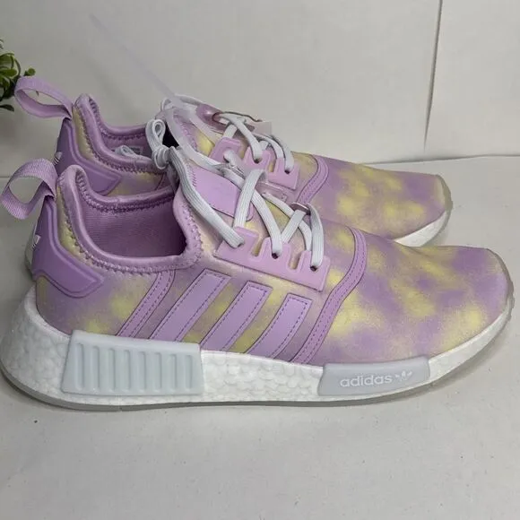 ADIDAS HQ6184 NMD_R1‎ JR'S (Medium) Lilac/White/Lilac Mesh Running Shoes