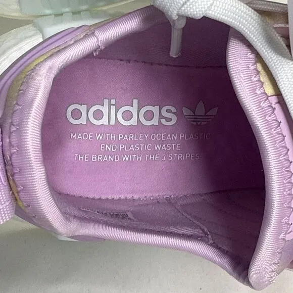 ADIDAS HQ6184 NMD_R1‎ JR'S (Medium) Lilac/White/Lilac Mesh Running Shoes