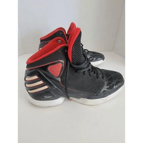 Adidas Men's Black Red Derek Rose 2.5 Mid-Top Basketball Sneakers Shoes Size 6