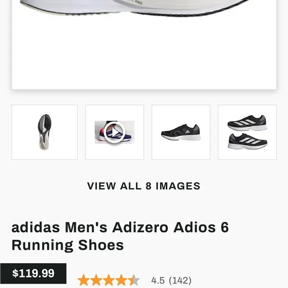 Adidas mens running shoes- adizero adios 6. Size 11.5