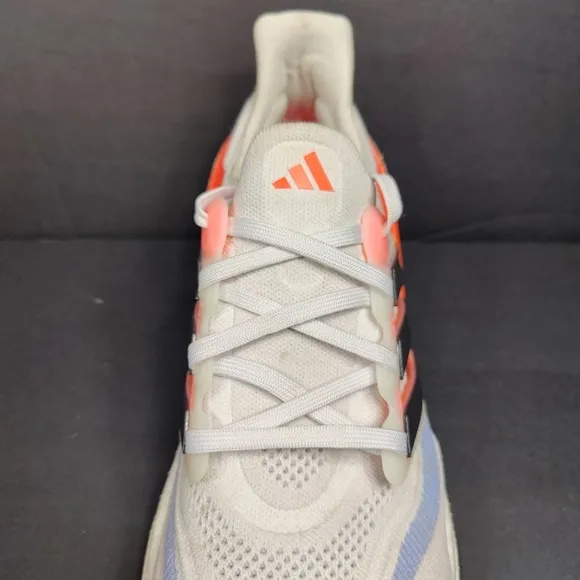 ADIDAS Men's Ultraboost Light Running Shoes White Orange Knit Running Sneaker 11