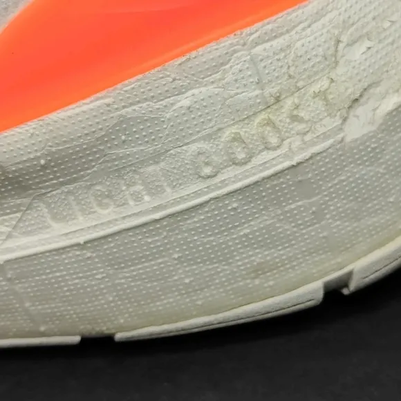 ADIDAS Men's Ultraboost Light Running Shoes White Orange Knit Running Sneaker 11