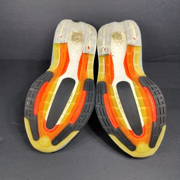 ADIDAS Men's Ultraboost Light Running Shoes White Orange Knit Running Sneaker 11