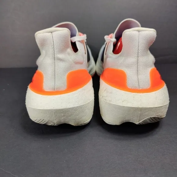 ADIDAS Men's Ultraboost Light Running Shoes White Orange Knit Running Sneaker 11