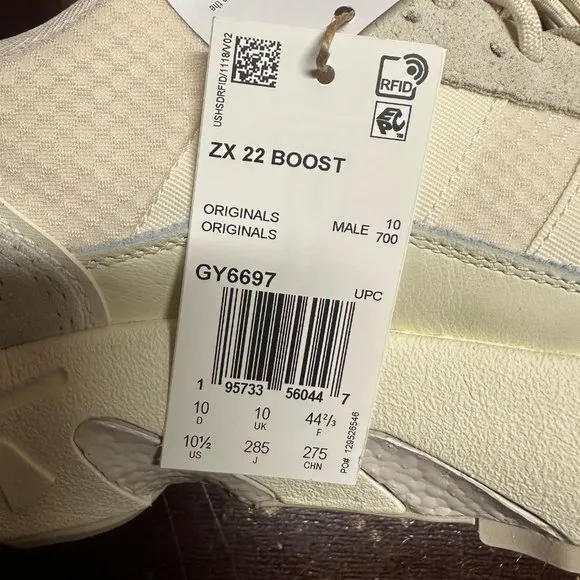 Adidas Mens White ZX 22 Boost GY6697 Athletic Running Shoes Size US 7 9 10.5