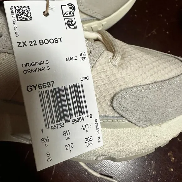 Adidas Mens White ZX 22 Boost GY6697 Athletic Running Shoes Size US 7 9 10.5