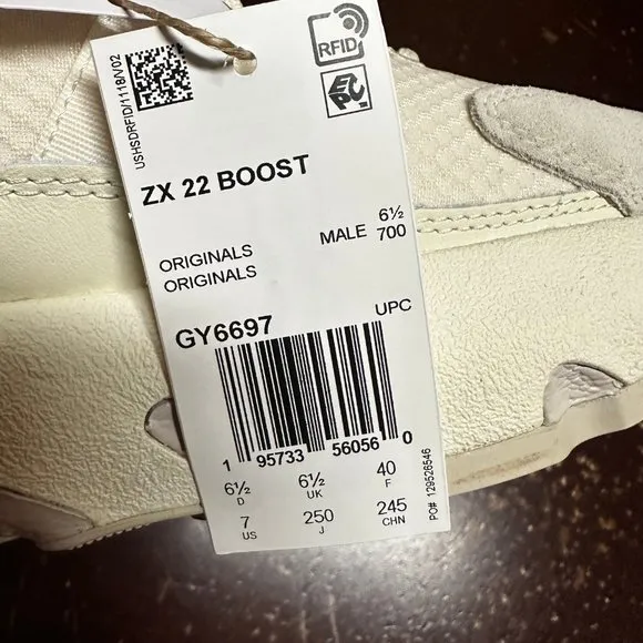 Adidas Mens White ZX 22 Boost GY6697 Athletic Running Shoes Size US 7 9 10.5
