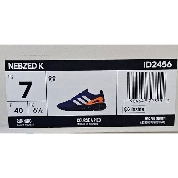 Adidas Nebzed K Blue Big Kid's Running Shoes Size 7
