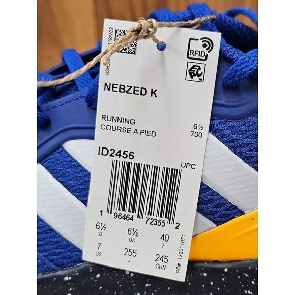 Adidas Nebzed K Blue Big Kid's Running Shoes Size 7