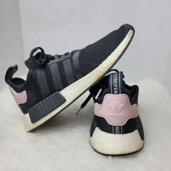 Adidas NMD R1 Black Pink B37649 Running Womens Sneaker Shoes Size 8