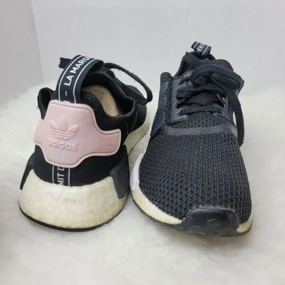 Adidas NMD R1 Black Pink B37649 Running Womens Sneaker Shoes Size 8