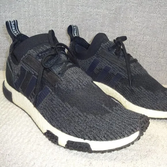 𝅺adidas NMD Racer PK Mens Size 13 US Black Primeknit Running Shoes AQ0949