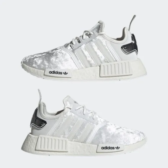Adidas NMD_R1 Velour Low Womens Running Shoes Crystal White GW5681 NEW Multi Sz
