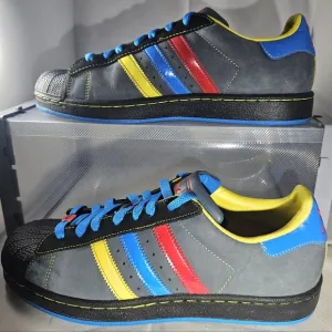 Adidas Original Superstar 2 II CB Grey Shell Rare  Sneakers With Yellow/Blue/Red