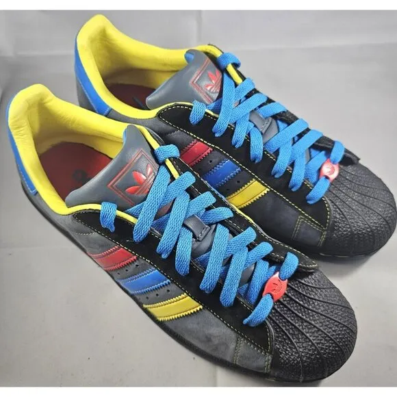 Adidas Original Superstar 2 II CB Grey Shell Rare  Sneakers With Yellow/Blue/Red